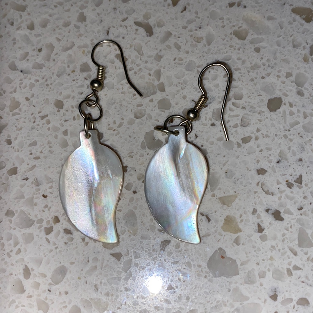 Abalone Leaf Earrings They’re Iridescent
